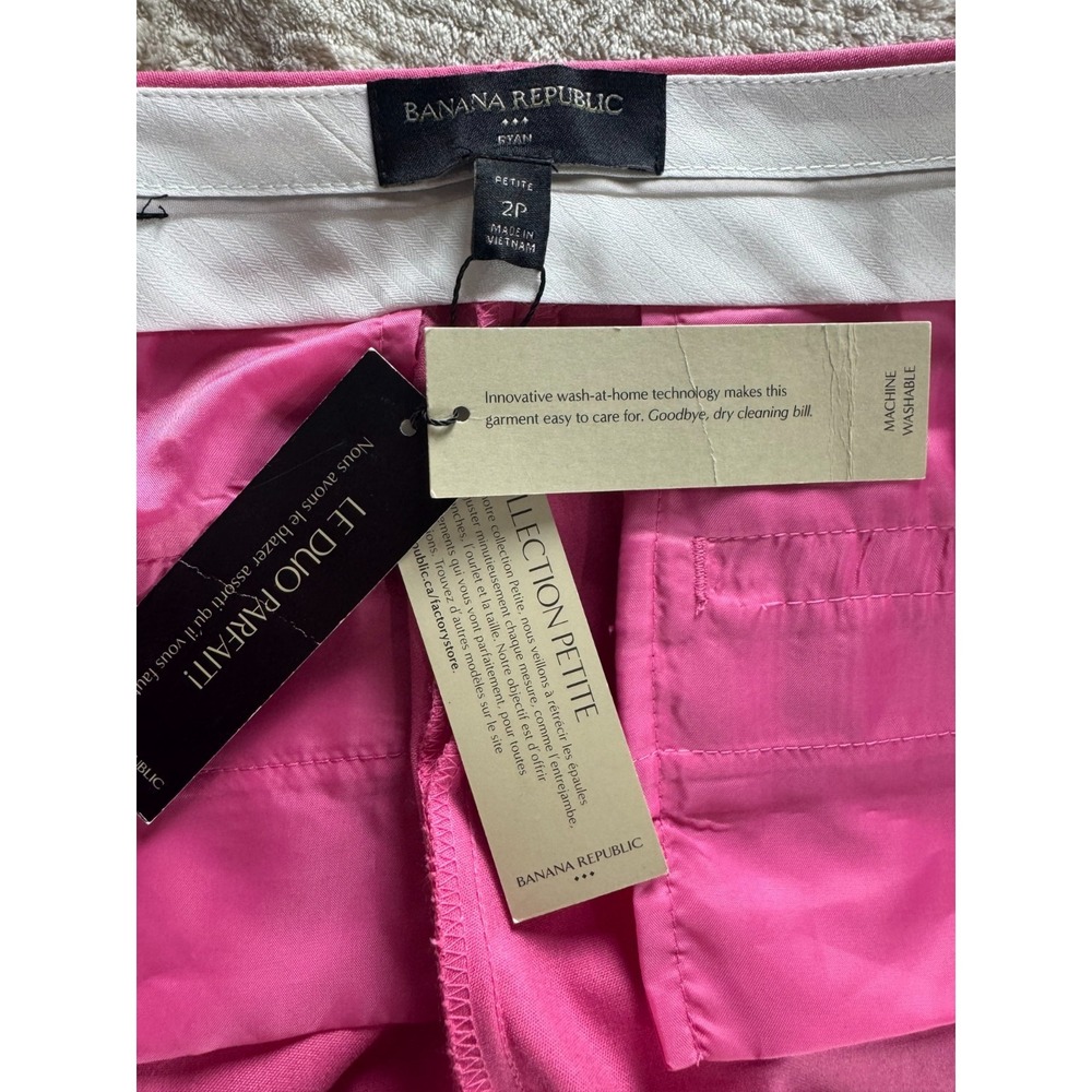 NWT Banana Republic Petite Ryan Dress Pants Womens 2P Pink Stretch Straight Leg - Picture 6 of 9